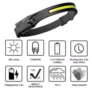 LINTERNA DE CABEZA CON SENSOR